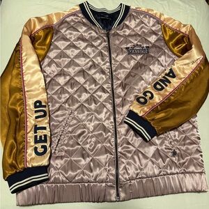 Scotch and Soda Maison Souvenir Reversible Satin Bomber Jacket
